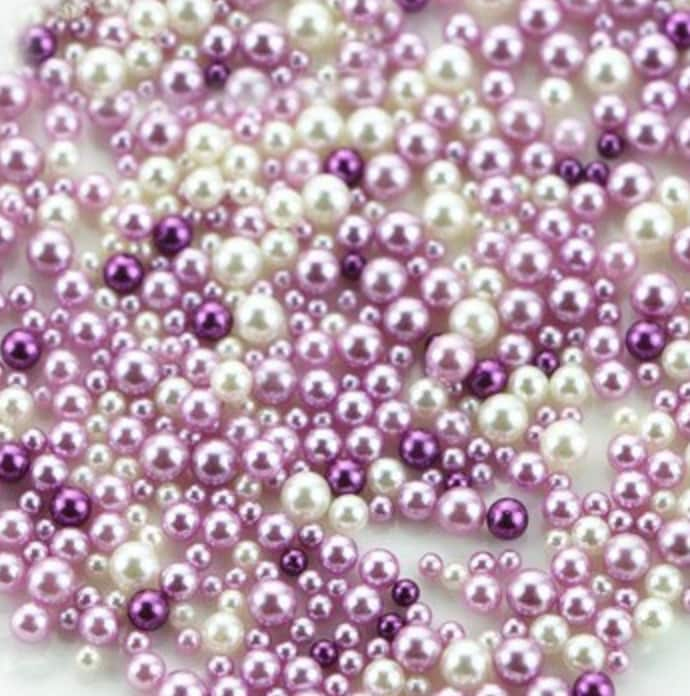 FAKE Mixed No Hole Purple Pearls (2.5mm-5mm; NOT EDIBLE) D12-03