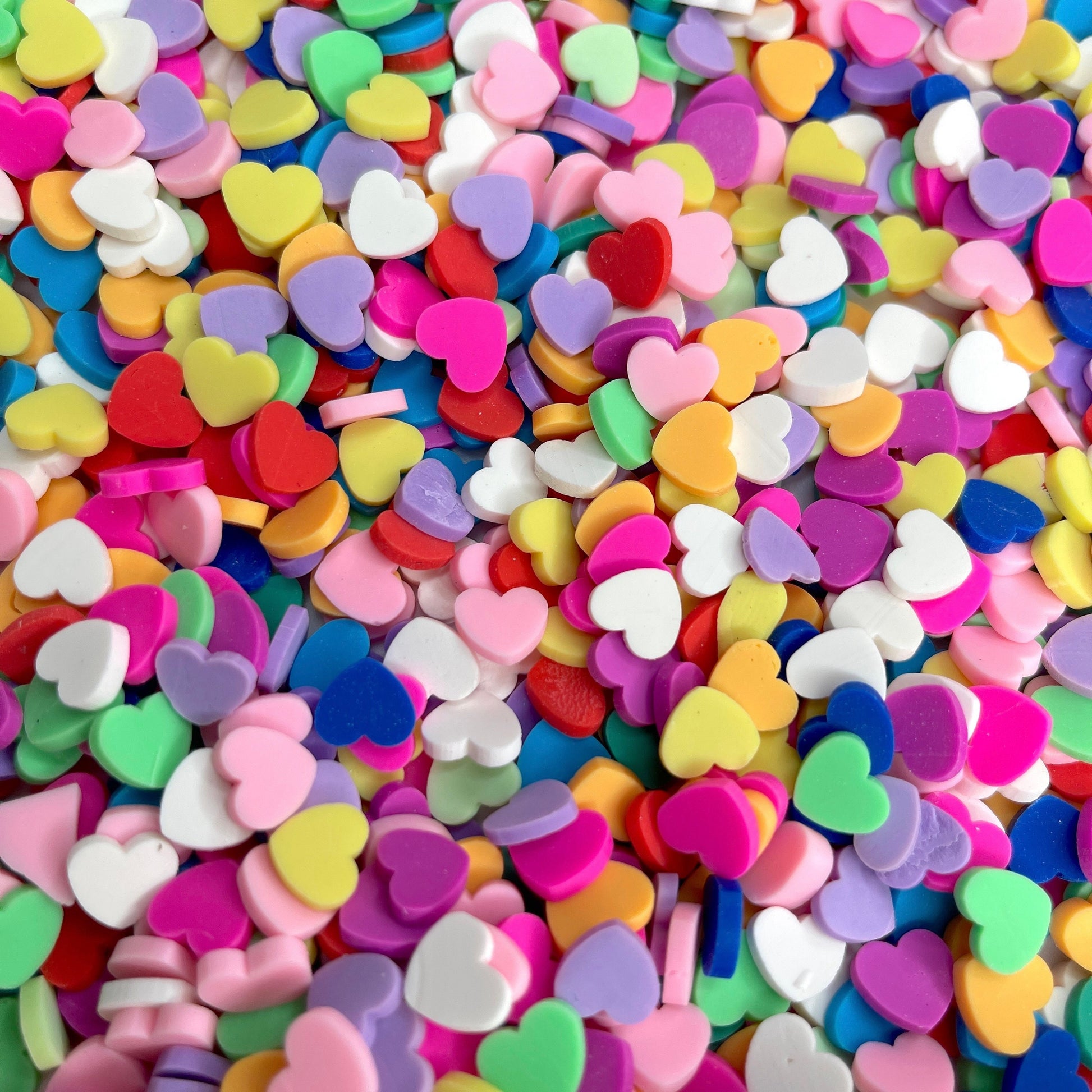 FAKE 8MM Mixed Color Heart Polymer Clay Sprinkle (NOT EDIBLE) D30-15