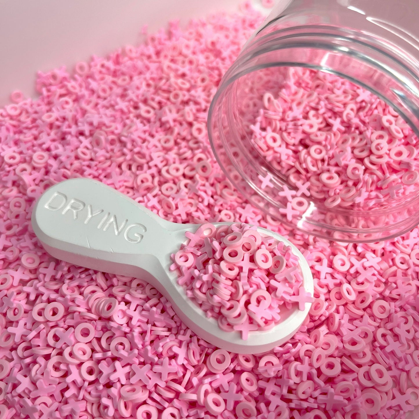 FAKE 5MM Pink Xoxo Letters Polymer Clay Sprinkle Mix (NOT EDIBLE) D32-06