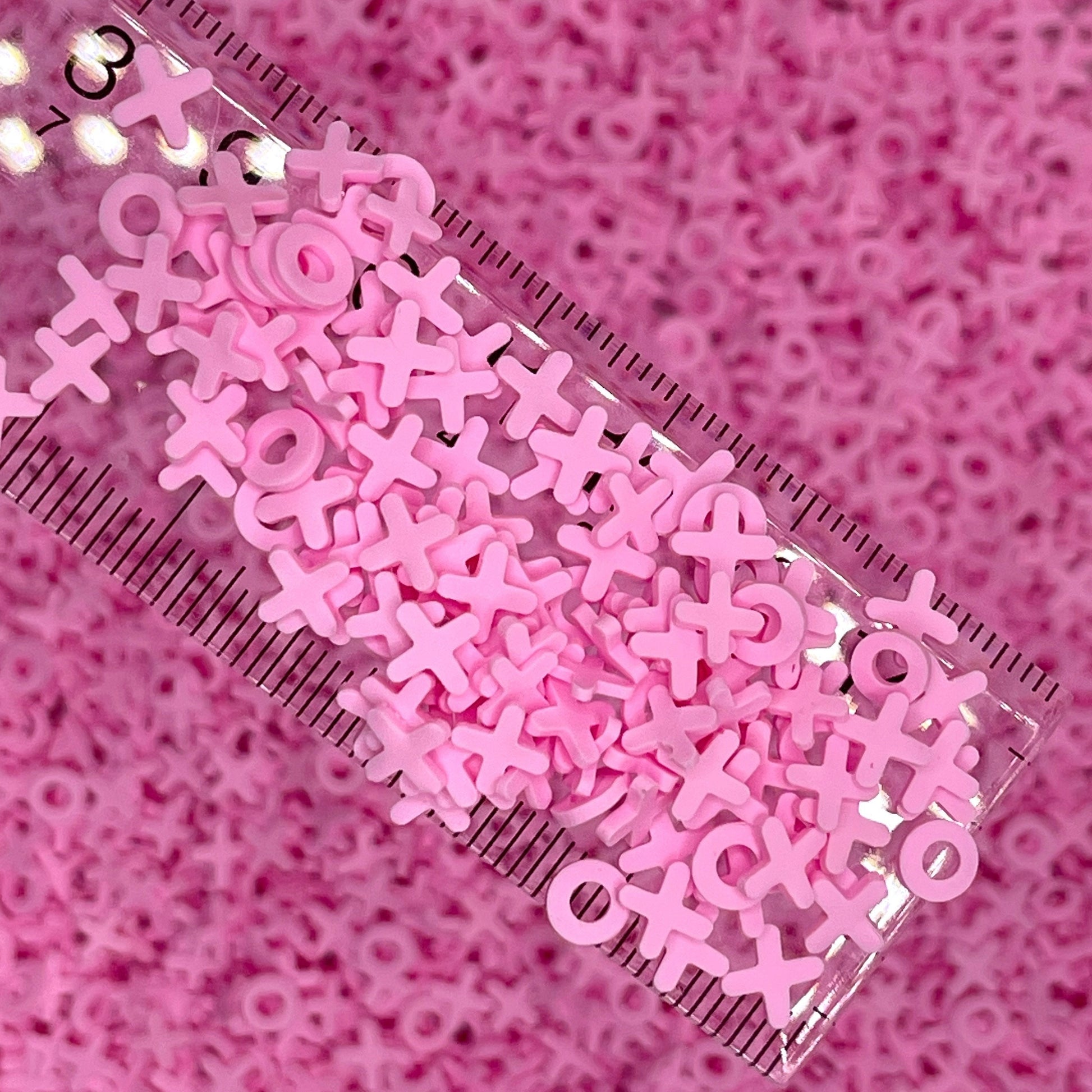 FAKE 5MM Pink Xoxo Letters Polymer Clay Sprinkle Mix (NOT EDIBLE) D32-06