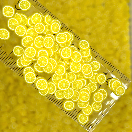 FAKE 5MM/10MM Yellow Lemon Slice Fruit Polymer Clay Sprinkle (NOT EDIBLE)