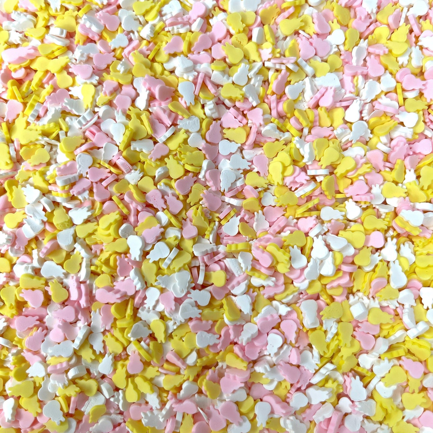 FAKE 5MM Easter Themed Bunny Marshmallow Polymer Clay Sprinkle Mix (NOT EDIBLE)D16-36