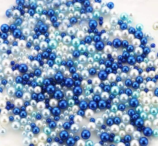 FAKE, Mixed No Hole Dark Blue Pearls (2.5MM-5MM; NOT EDIBLE) D12-11