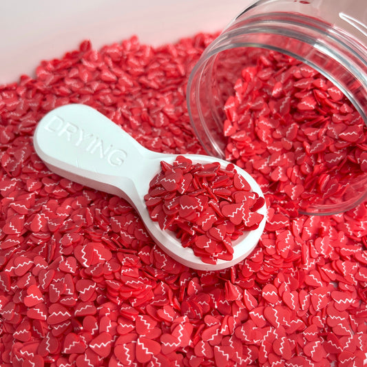 FAKE 5MM Red Broken Heart Polymer Clay Sprinkle (NOT EDIBLE) D30-07