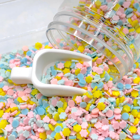 FAKE 5MM Bright Pastel Flowers and Circle Polymer Clay Sprinkle Mix (NOT EDIBLE)D9-27