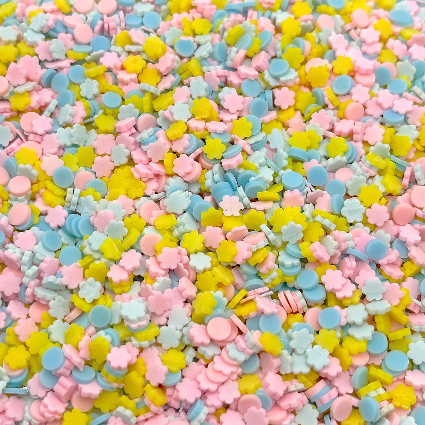 FAKE 5MM Bright Pastel Flowers and Circle Polymer Clay Sprinkle Mix (NOT EDIBLE)D9-27