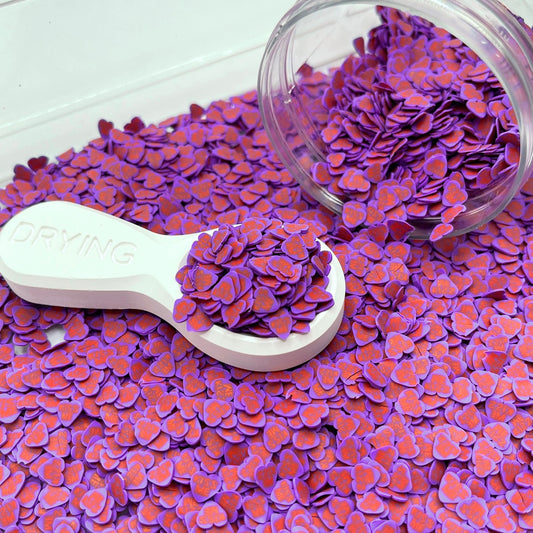 FAKE 5MM Dark Purple Kiss Me Candy Heart Polymer Clay Sprinkles (NOT EDIBLE) D18-33