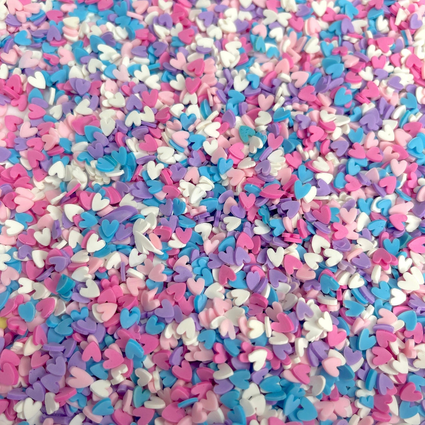 FAKE 5MM Unicorn Colored Heart Polymer Clay Sprinkle Mix (NOT EDIBLE) D30-10