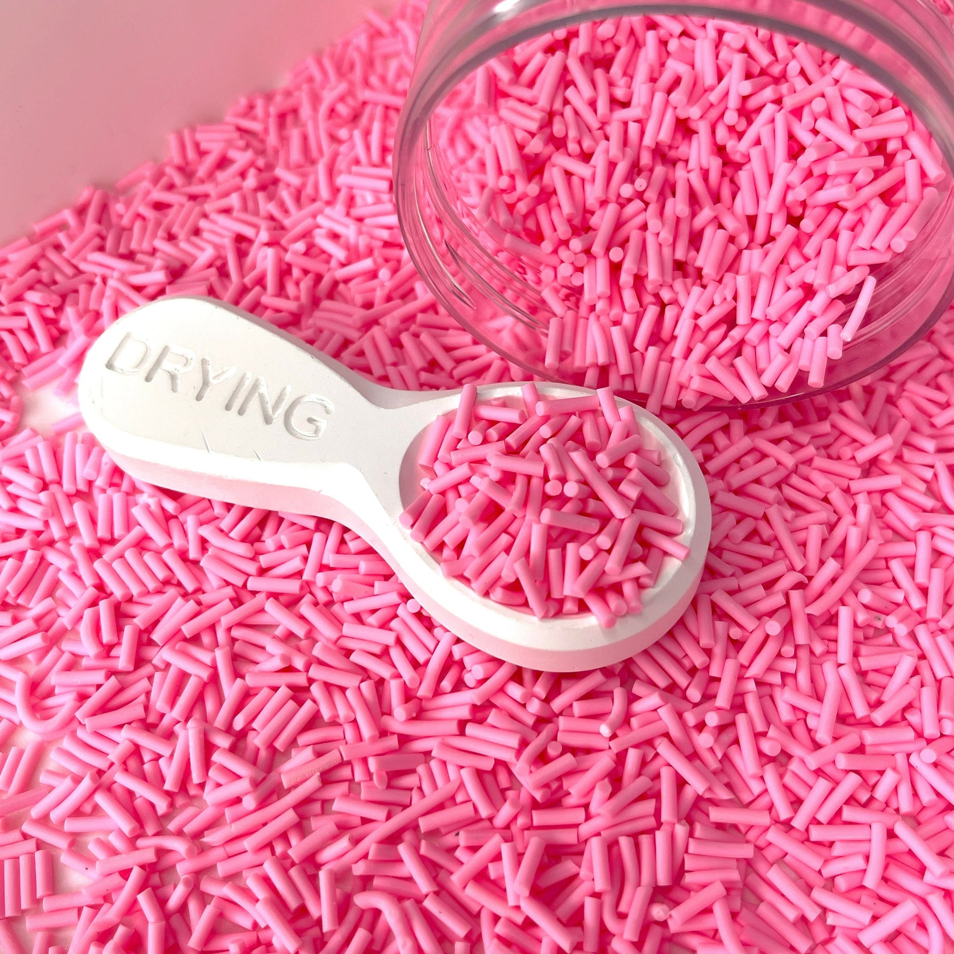 FAKE Bright Pink Short Polymer Clay Sprinkle (NOT EDIBLE) D28-33