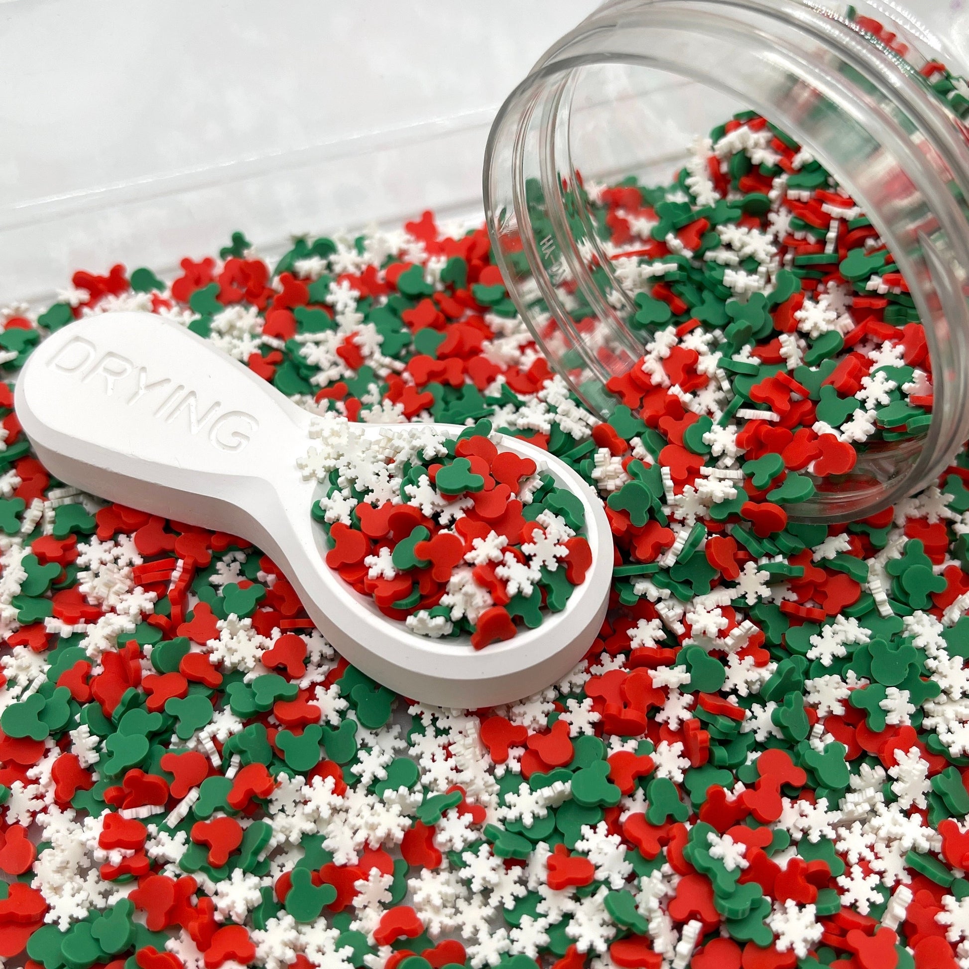 FAKE Christmas Mouse Head Polymer Clay Sprinkles Mix (NOT EDIBLE) D31-25