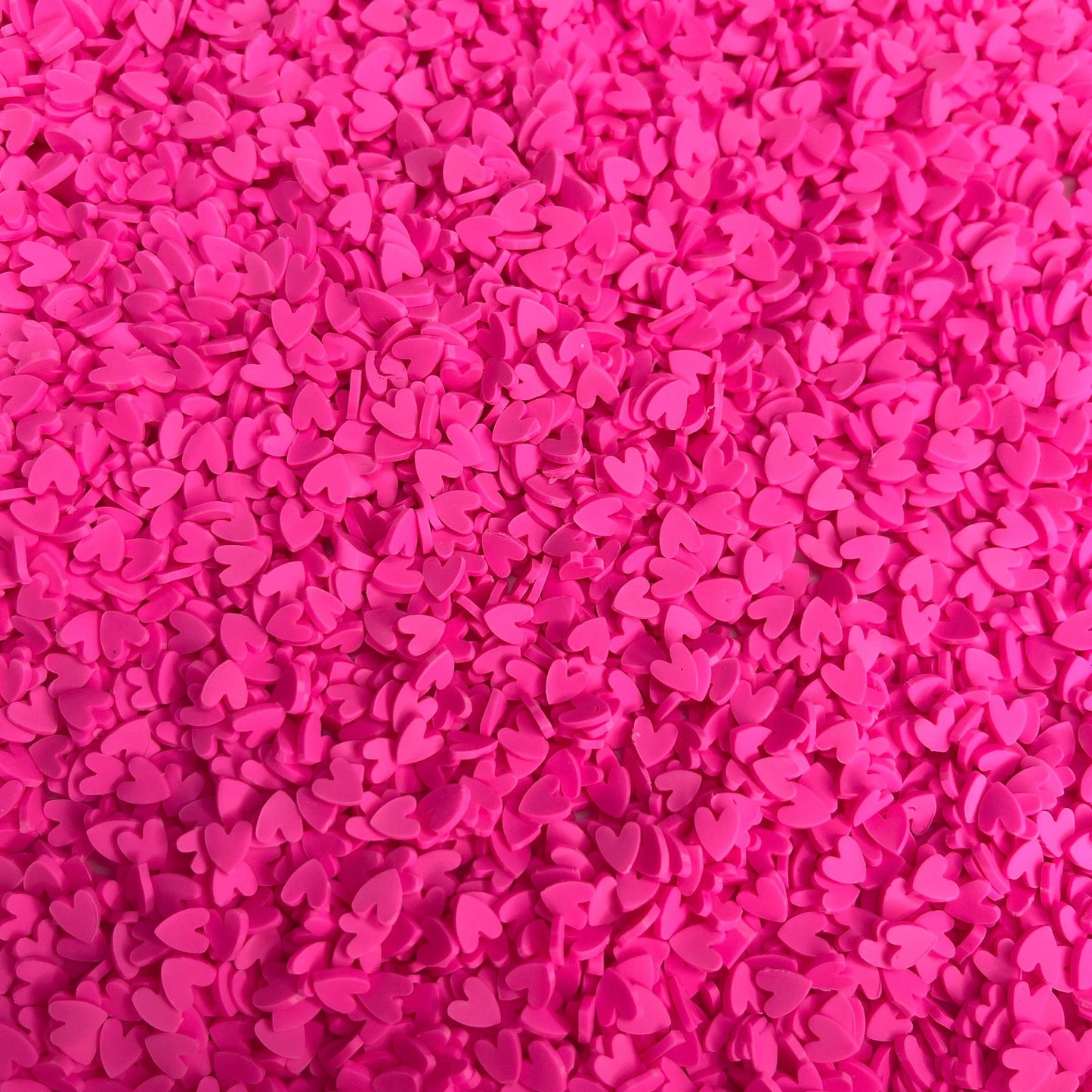 FAKE 5MM Bright Pink Heart Polymer Clay Sprinkles (NOT EDIBLE) D30-09