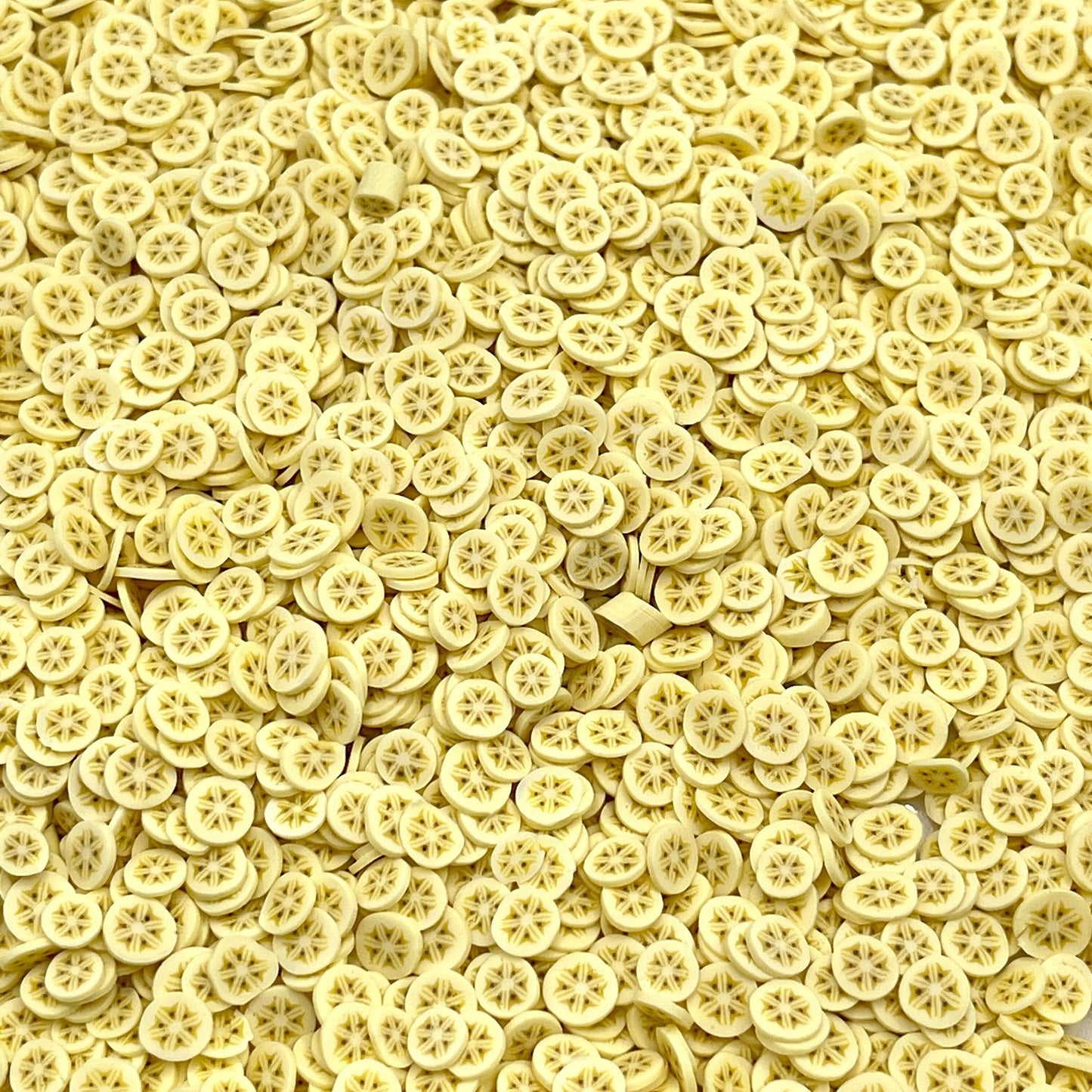 FAKE 5MM Banana Fruit Slices Polymer Clay Sprinkle Mix (NOT EDIBLE) D22-22