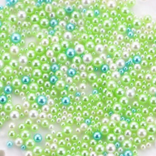 FAKE Mixed No Hole Green Pearls (2.5MM-5MM; NOT EDIBLE) D12-28