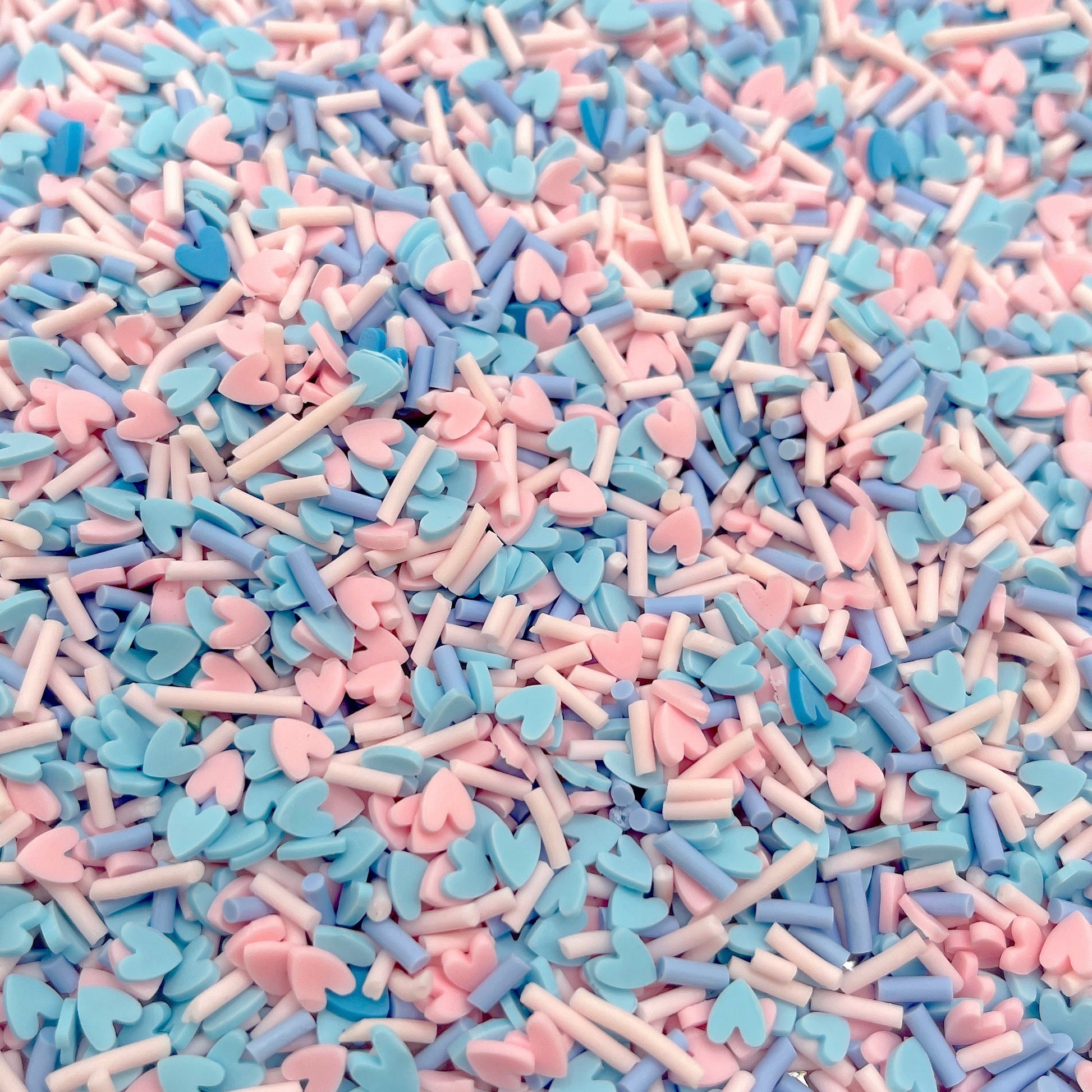 FAKE Cotton Candy Love Heart Round Circle Polymer Clay Sprinkle Mix (NOT EDIBLE)D4-16