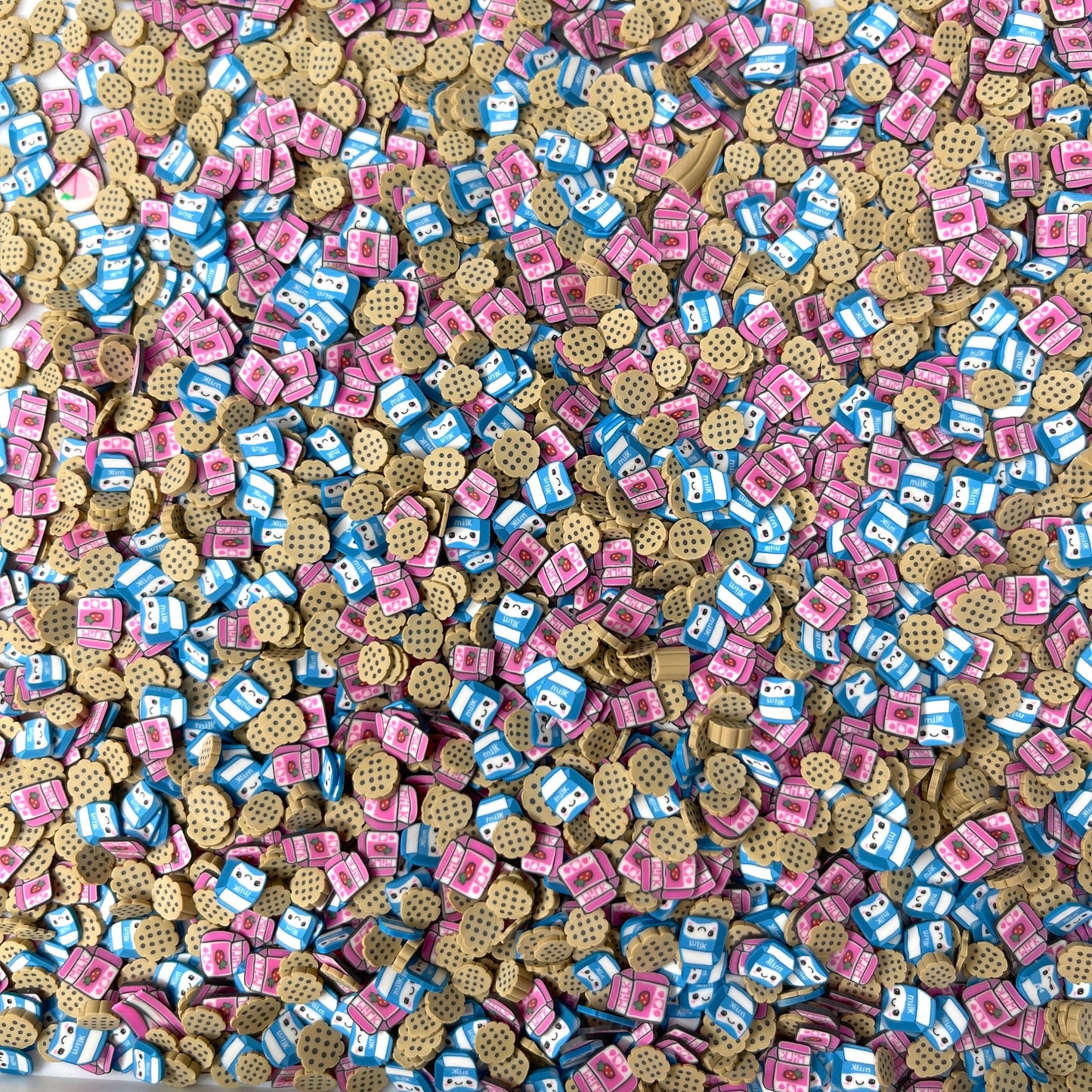 FAKE Cookies and Milk Themed Polymer Clay Sprinkle Mix (NOT EDIBLE) D46-20