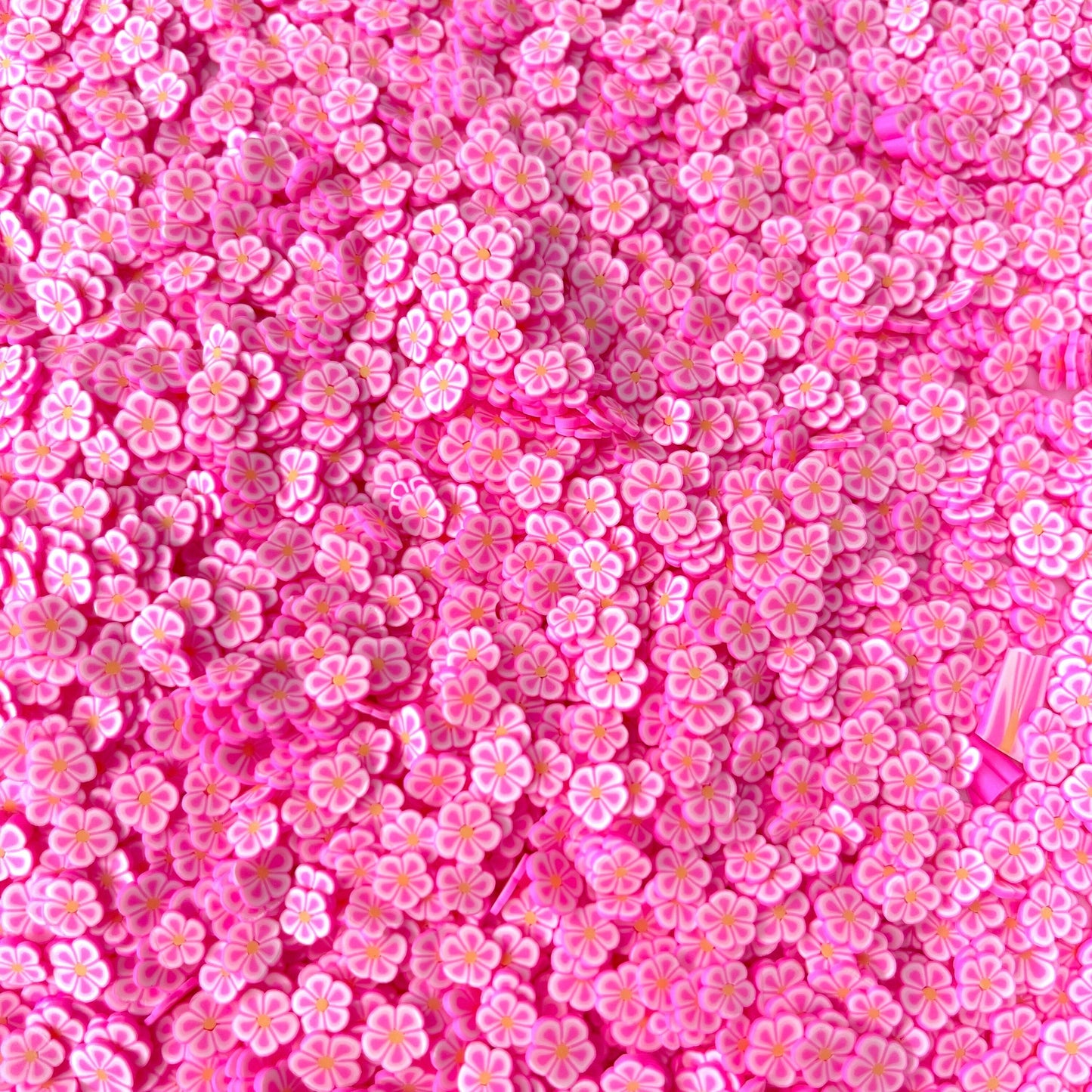 FAKE 5MM Pink Tropical Flower Polymer Clay Sprinkle (NOT EDIBLE) D48-05