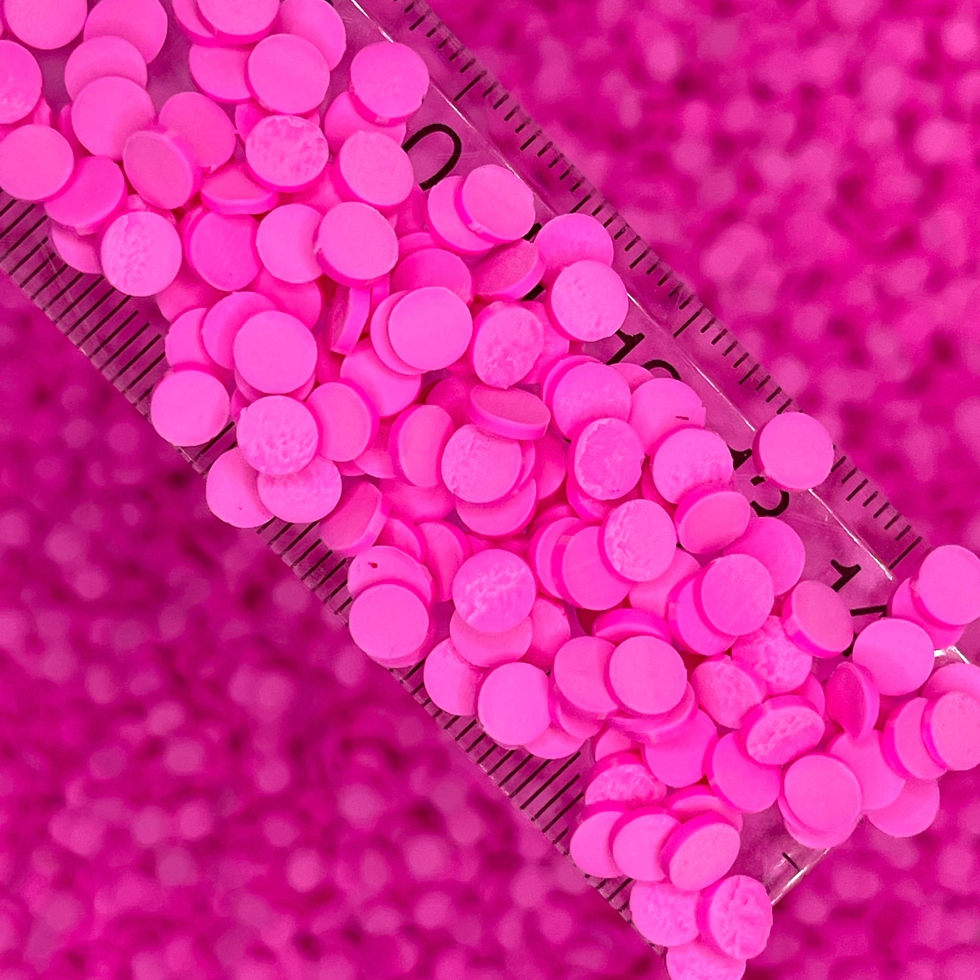 FAKE 5MM Hot Pink Round Circle Disc Polymer Clay Sprinkle (NOT EDIBLE) D17-21