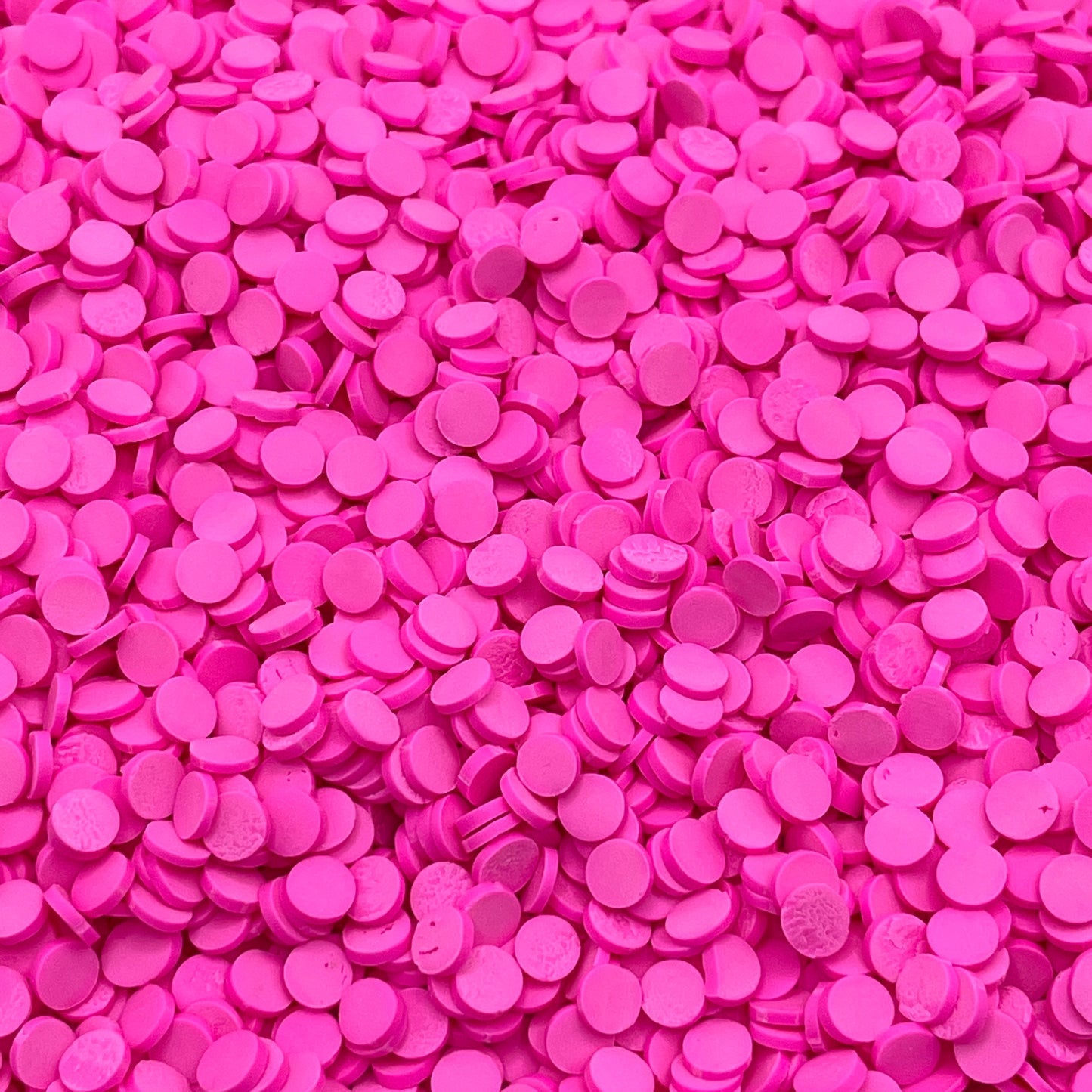 FAKE 5MM Hot Pink Round Circle Disc Polymer Clay Sprinkle (NOT EDIBLE) D17-21