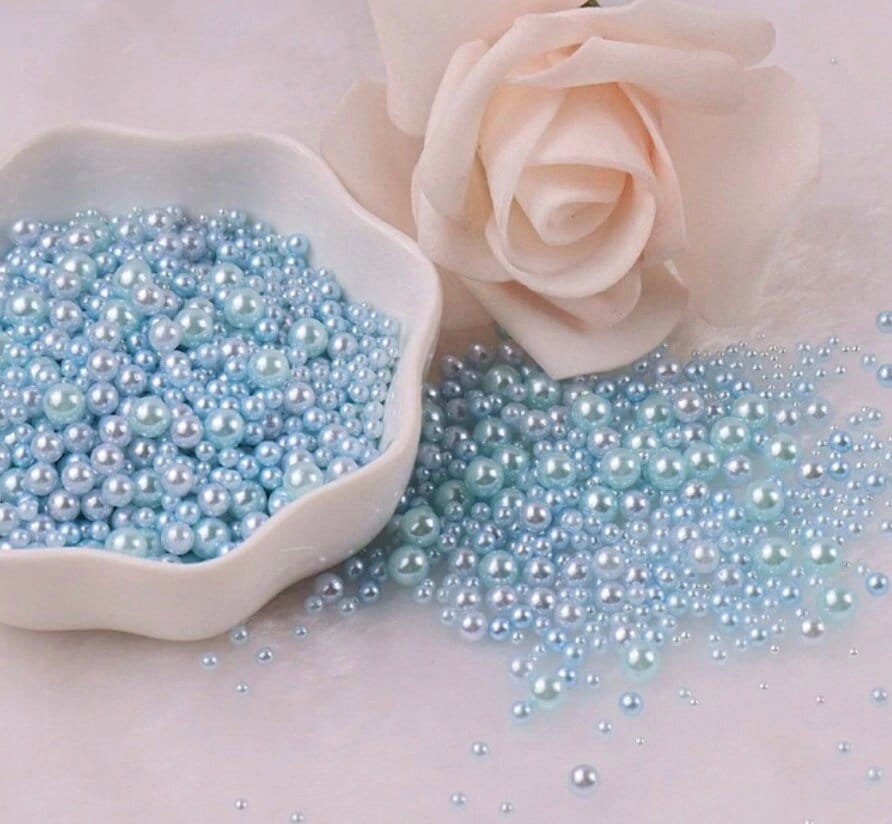 FAKE Sky Blue No Hole Pearls Slime (2.5MM-5MM; NOT EDIBLE) D12-22