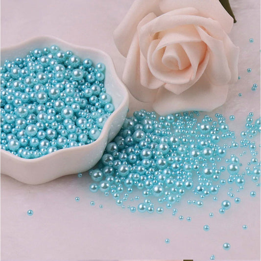 FAKE Mixed No Hole Aqua Blue Pearls (2.5MM-5MM; NOT EDIBLE) D12-09