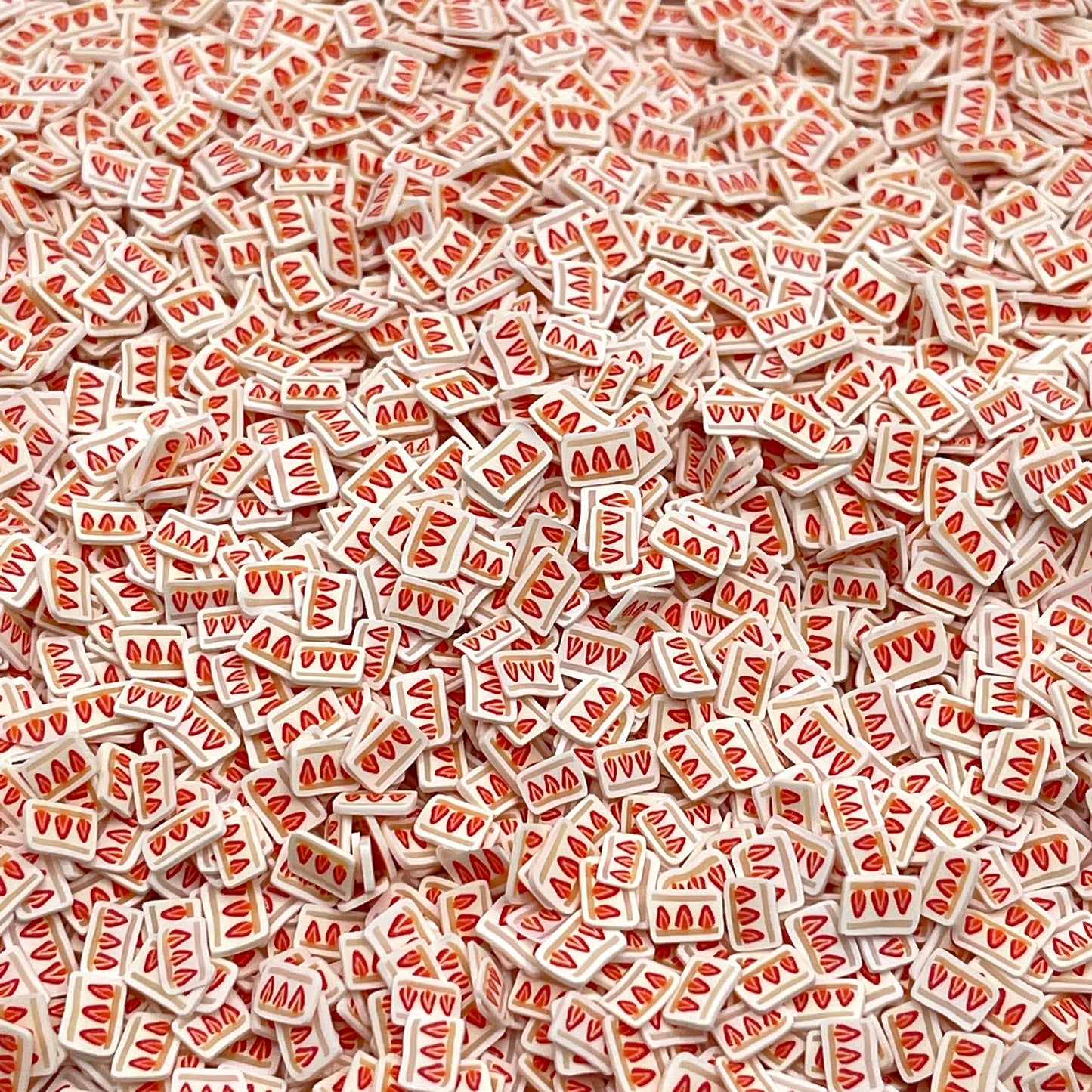 FAKE 5MM Strawberry Shortcake Cake Polymer Clay Sprinkle (NOT EDIBLE) D21-08