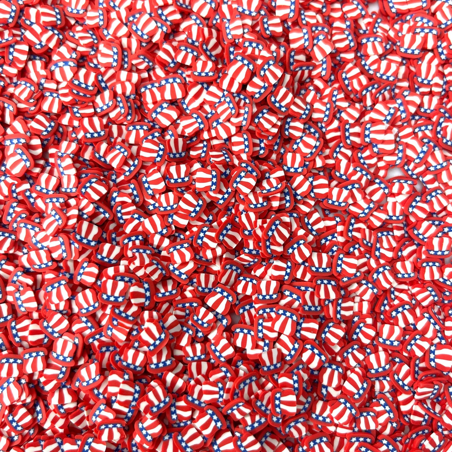 FAKE 5MM Fourth of July Themed Party Hat Polymer Clay Sprinkle (NOT EDIBLE) D47-18