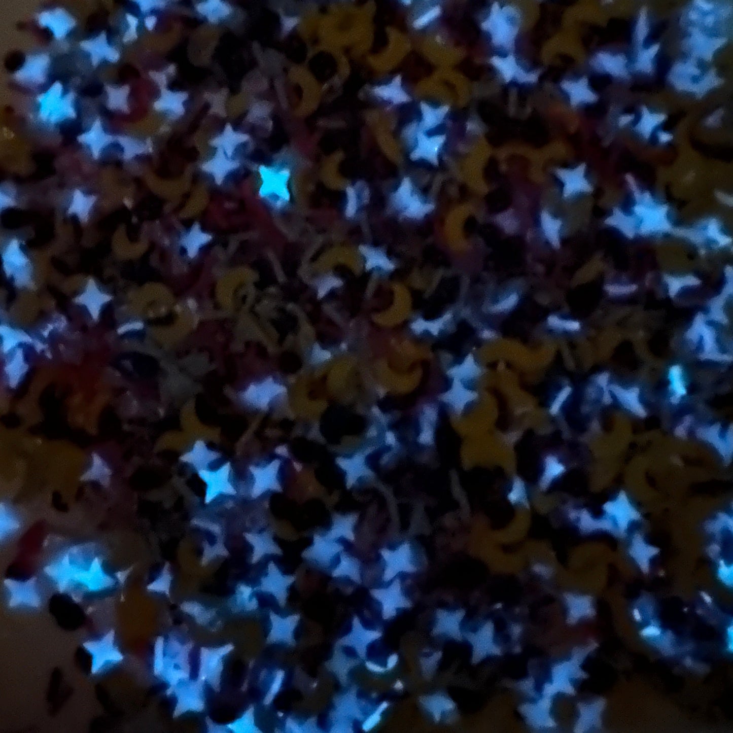 FAKE Yellow Moon Galaxy Themed Glow in the Dark Polymer Clay Sprinkle Mix (NOT EDIBLE) D26-07