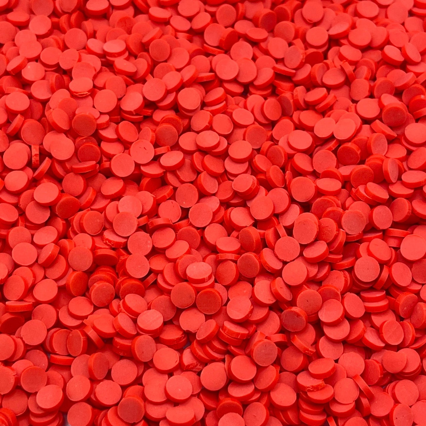 FAKE 5MM Red Round Circle Disc Polymer Clay Sprinkle (NOT EDIBLE) D17-01