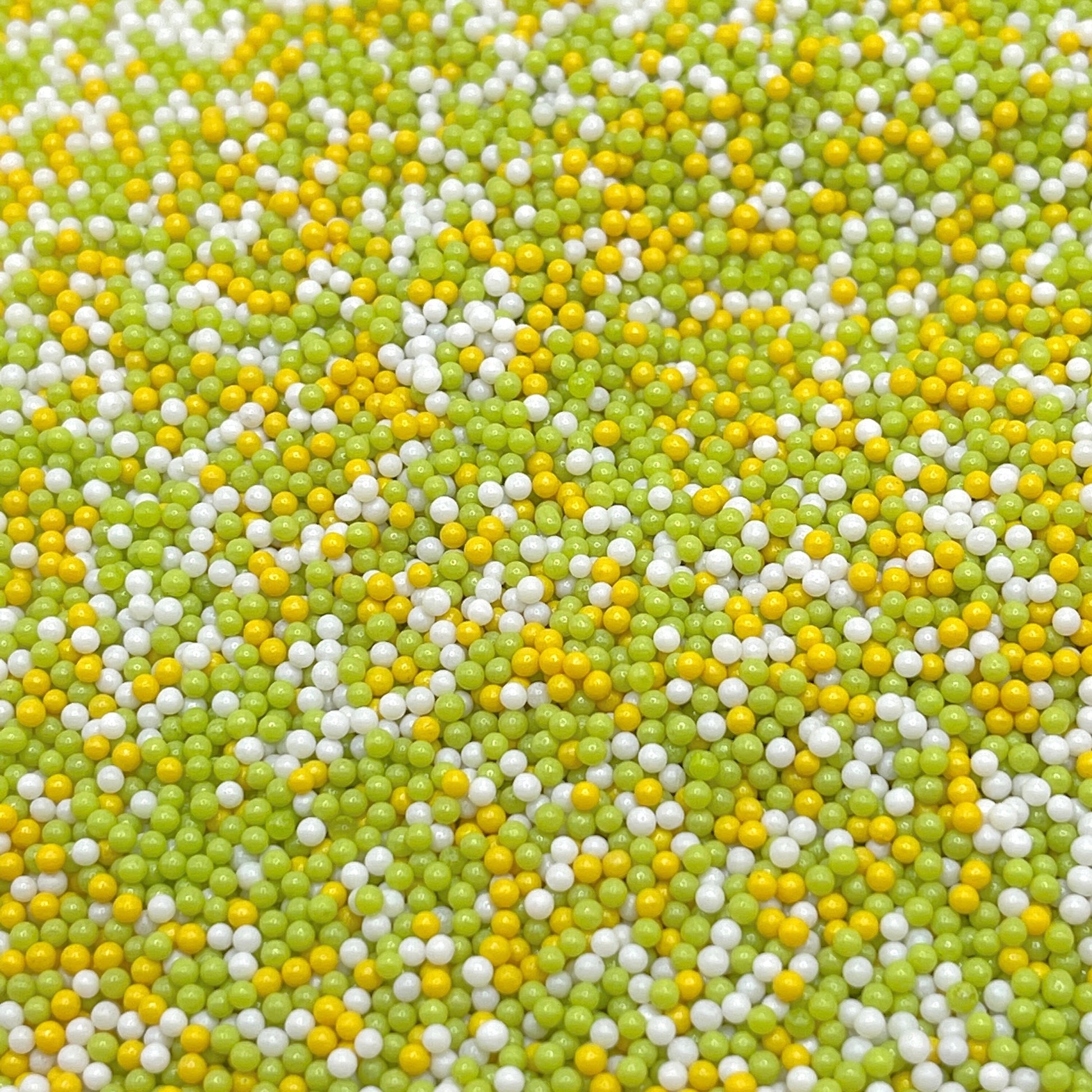 FAKE 2MM Green/Yellow Themed Pearl Mix (NOT EDIBLE) D5-13