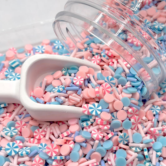 FAKE Cotton Candy Pink Blue Peppermint Polymer Clay Sprinkle Mix (NOT EDIBLE)D6-09