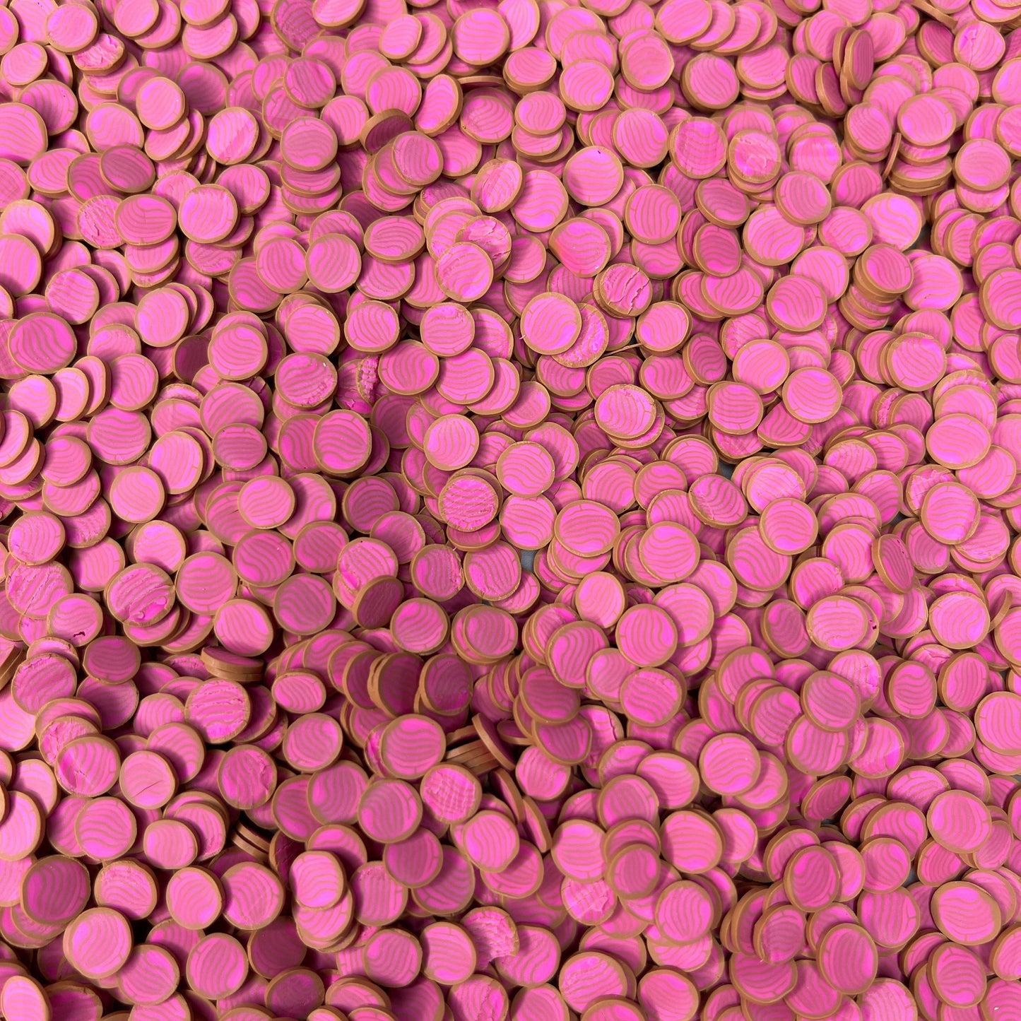 FAKE 5MM Pink Concha, Mexican Bread Polymer Clay Sprinkle (NOT EDIBLE) D43-15