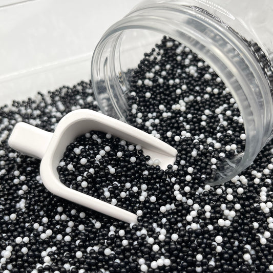 FAKE 2MM Black/White Pearl Mix (NOT EDIBLE) D5-15