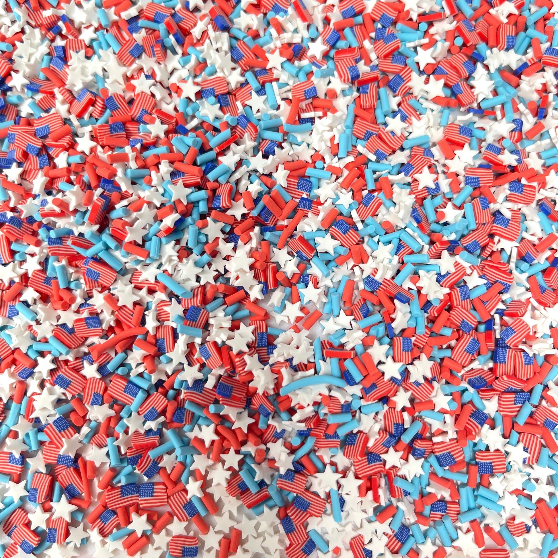 FAKE Fourth of July with Flags and Star Mix Themed Polymer Clay Sprinkle (NOT EDIBLE) D46-12