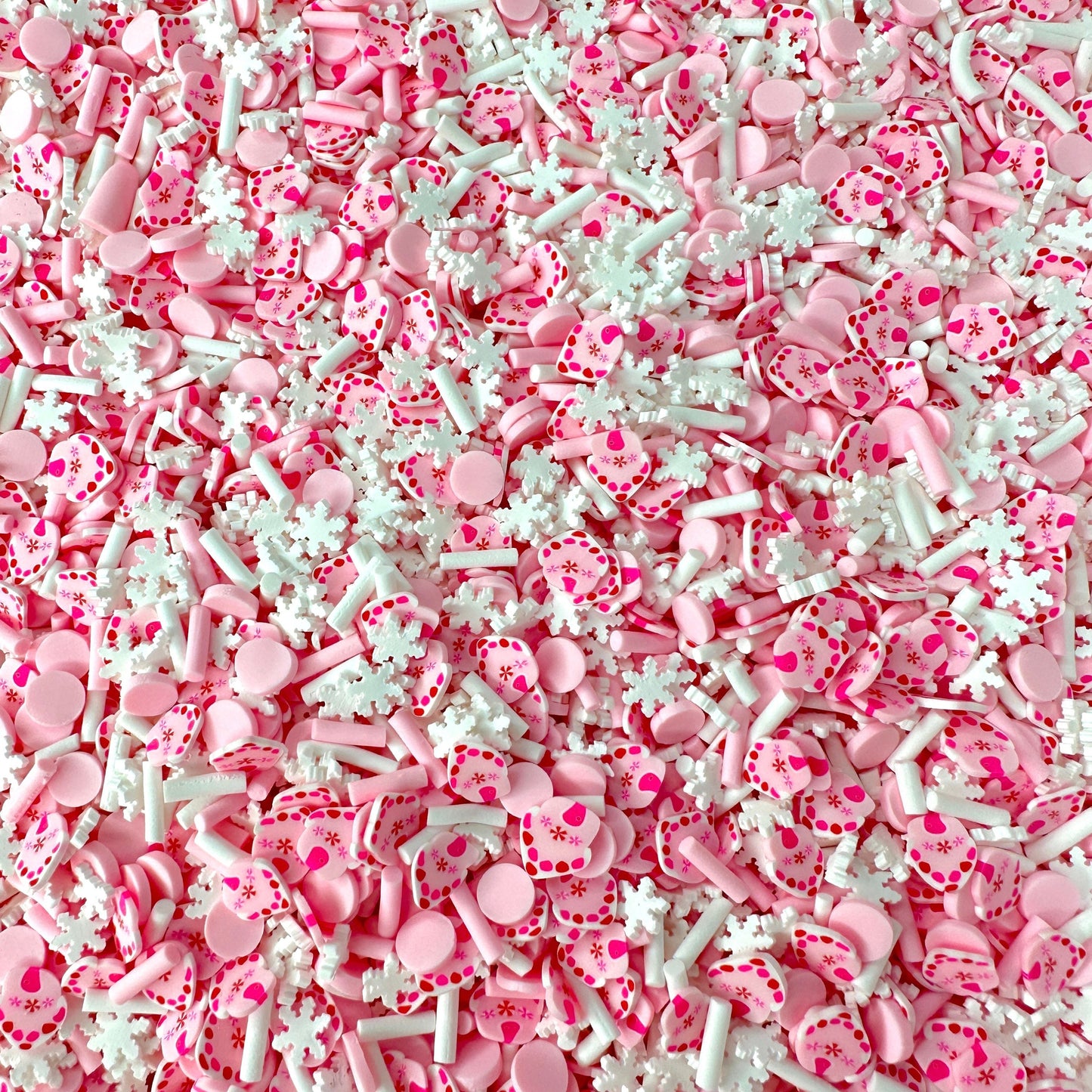 FAKE Pink Gingerbread Winter Home Polymer Clay Sprinkles Mix (NOT EDIBLE) D4-13