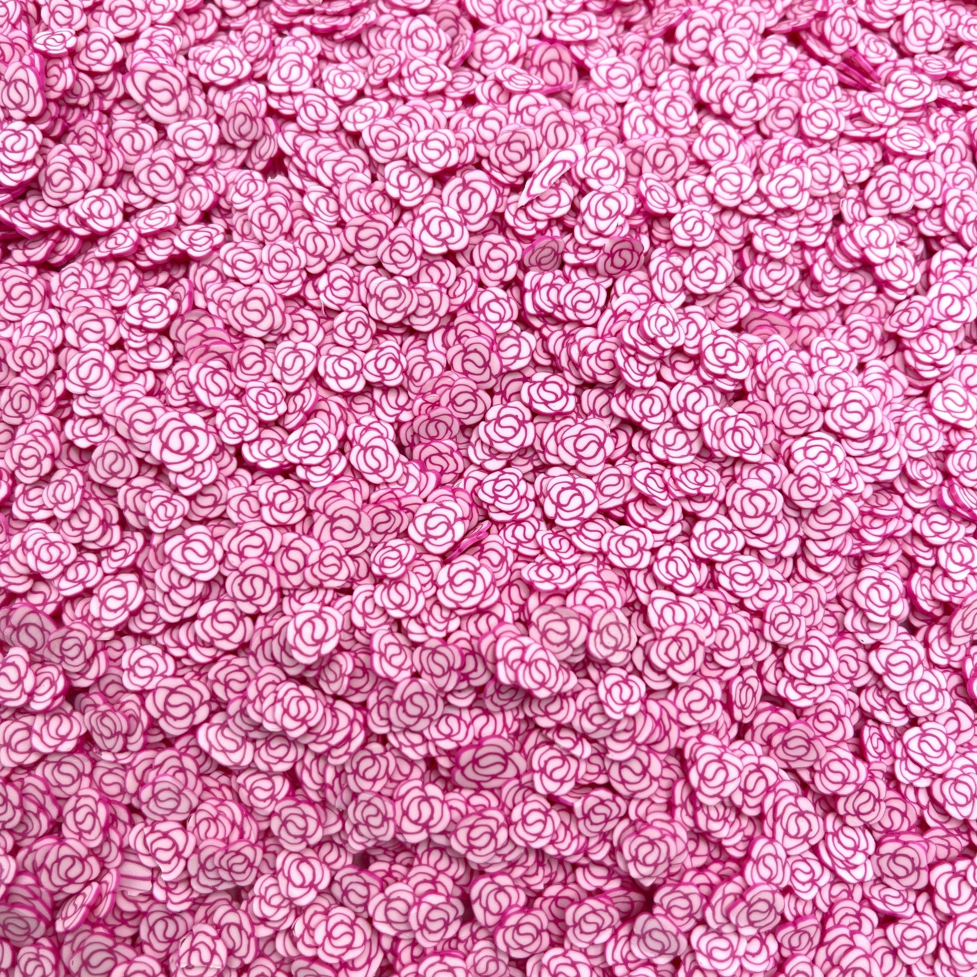 FAKE 5MM Fuchsia Rose Flower Polymer Clay Sprinkles (NOT EDIBLE) D28-27