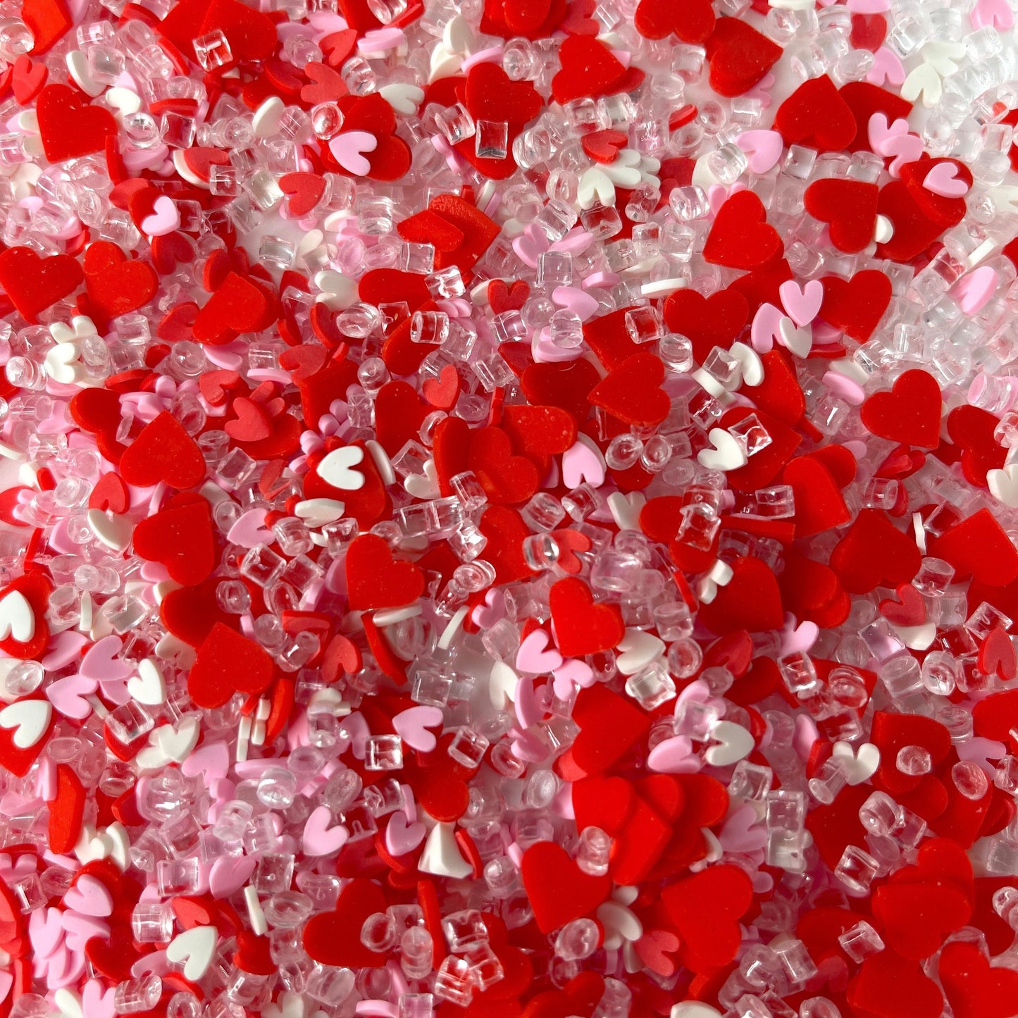 FAKE Icy Valentines Day Polymer Clay Sprinkle Mix (NOT EDIBLE) D40-09