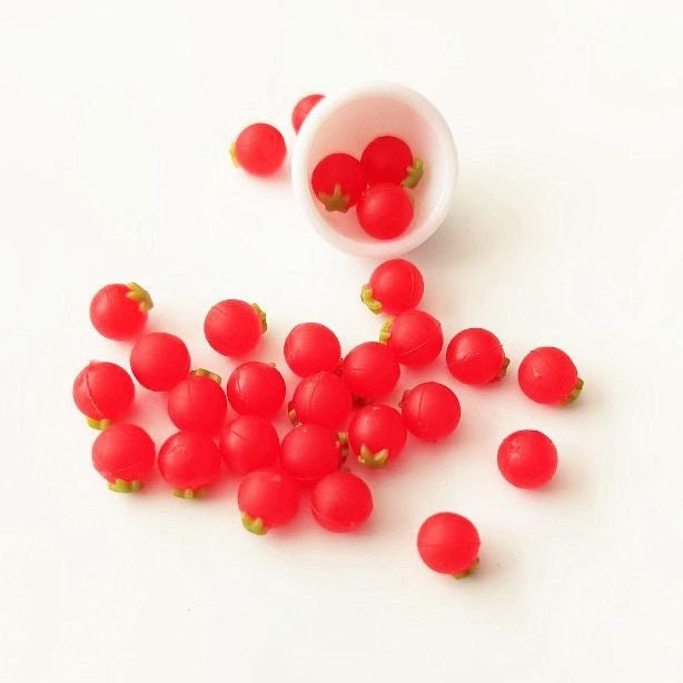 Tiny 7MM Whole Tomato for Dollhouse Cabochons