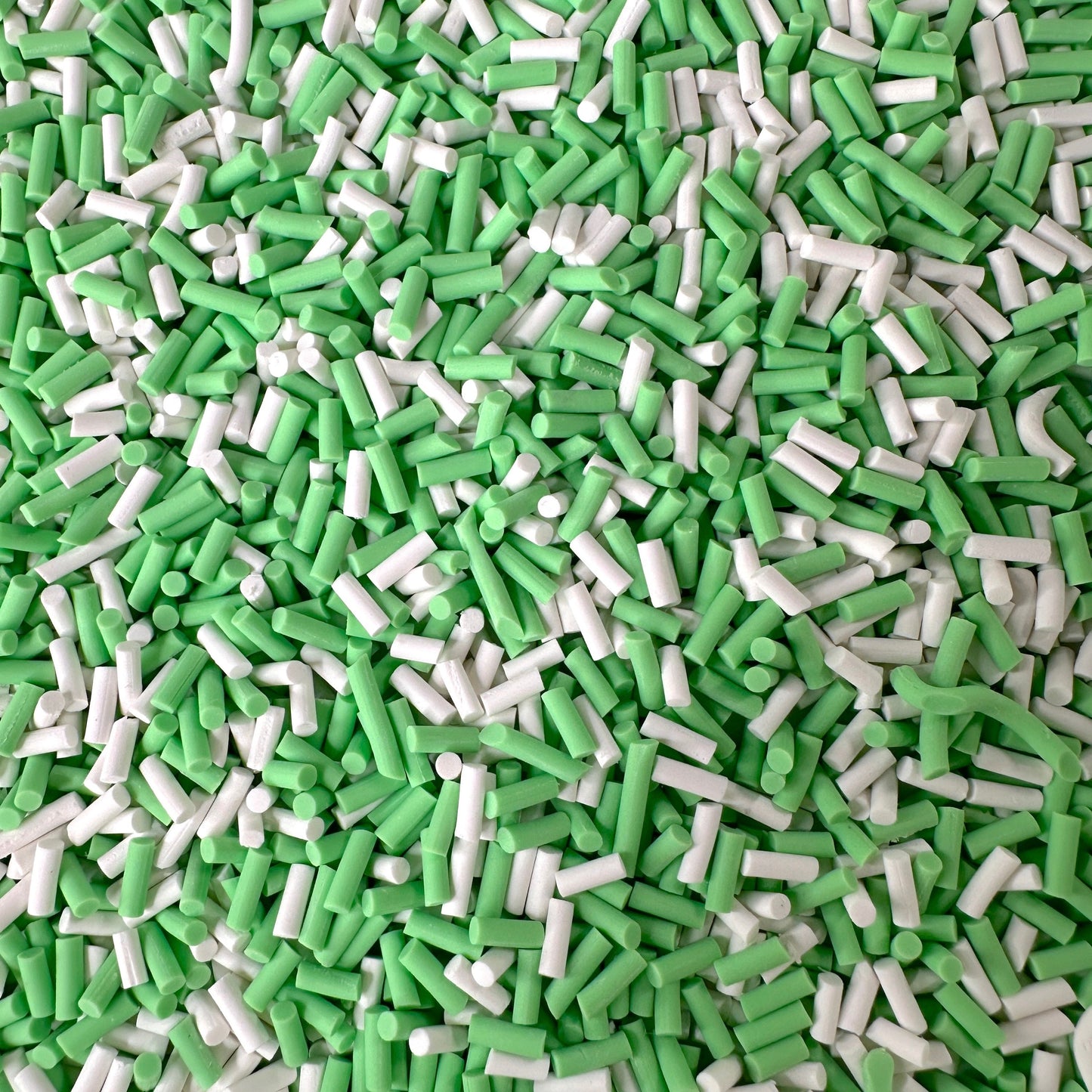 FAKE Grassy Green and White Themed Polymer Clay Sprinkle Mix (NOT EDIBLE) D1-10