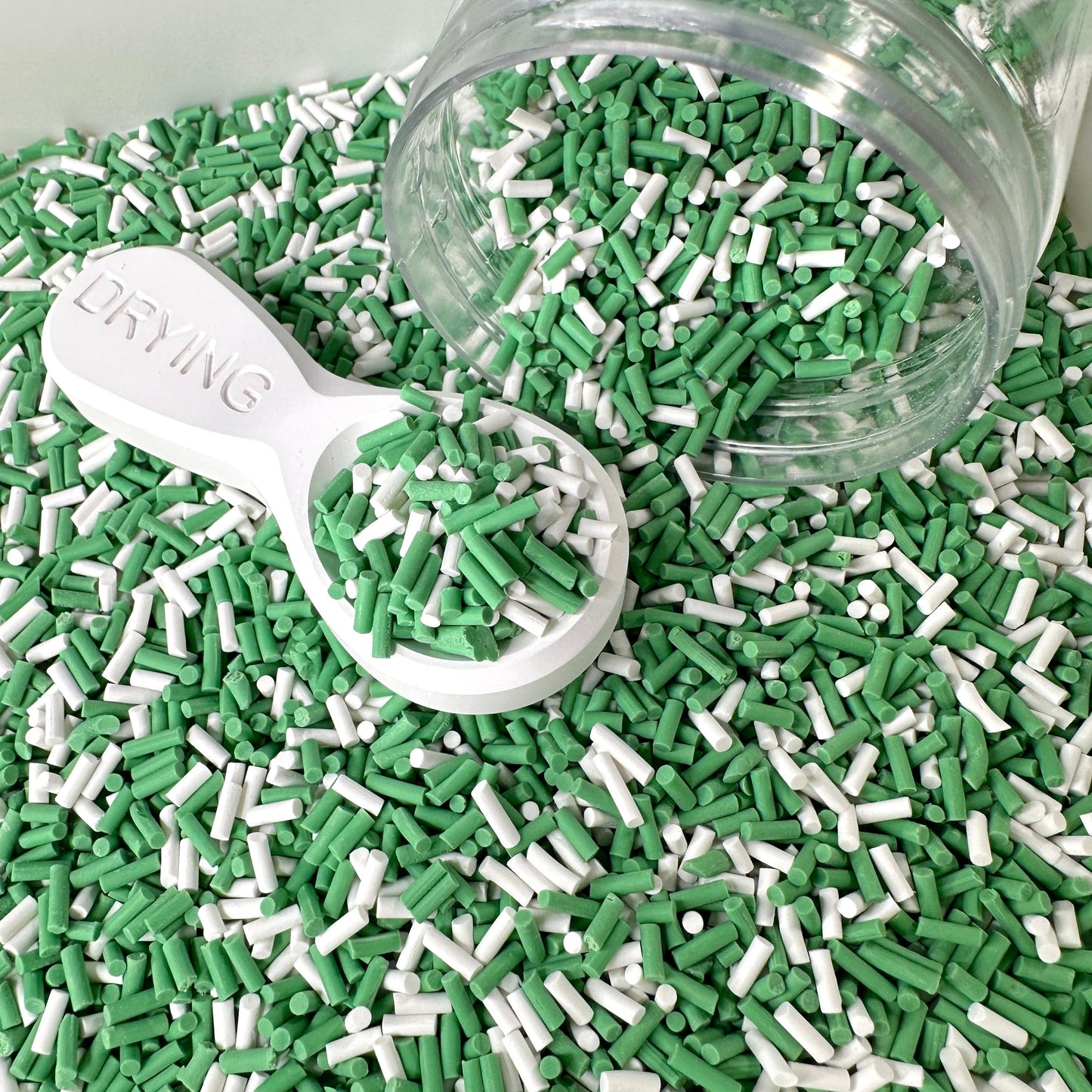 FAKE Dark Green and White Themed Polymer Clay Sprinkle Mix (NOT EDIBLE) D1-11