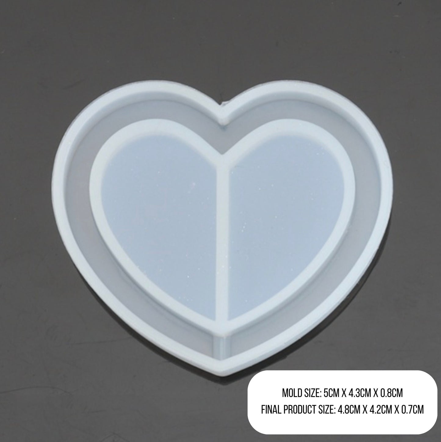 Heart Shaker Charm Silicone Mold