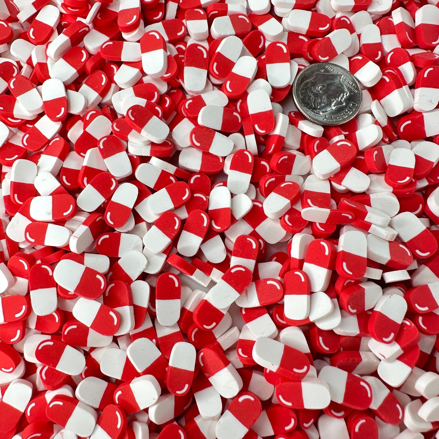 FAKE 5MM/10MM Pastel Red Pill, Medical Field Theme Polymer Clay Sprinkle (NOT EDIBLE) D13-01/10