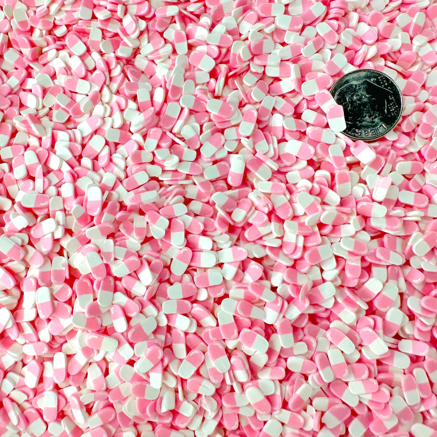 FAKE 5MM/10MM Pastel Pink Pill, Medical Field Theme Polymer Clay Sprinkle (NOT EDIBLE) D13-08/17