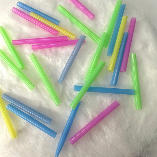 Miniature Plastic Straw, Food Themed Cabochons (5cm x 0.5cm)