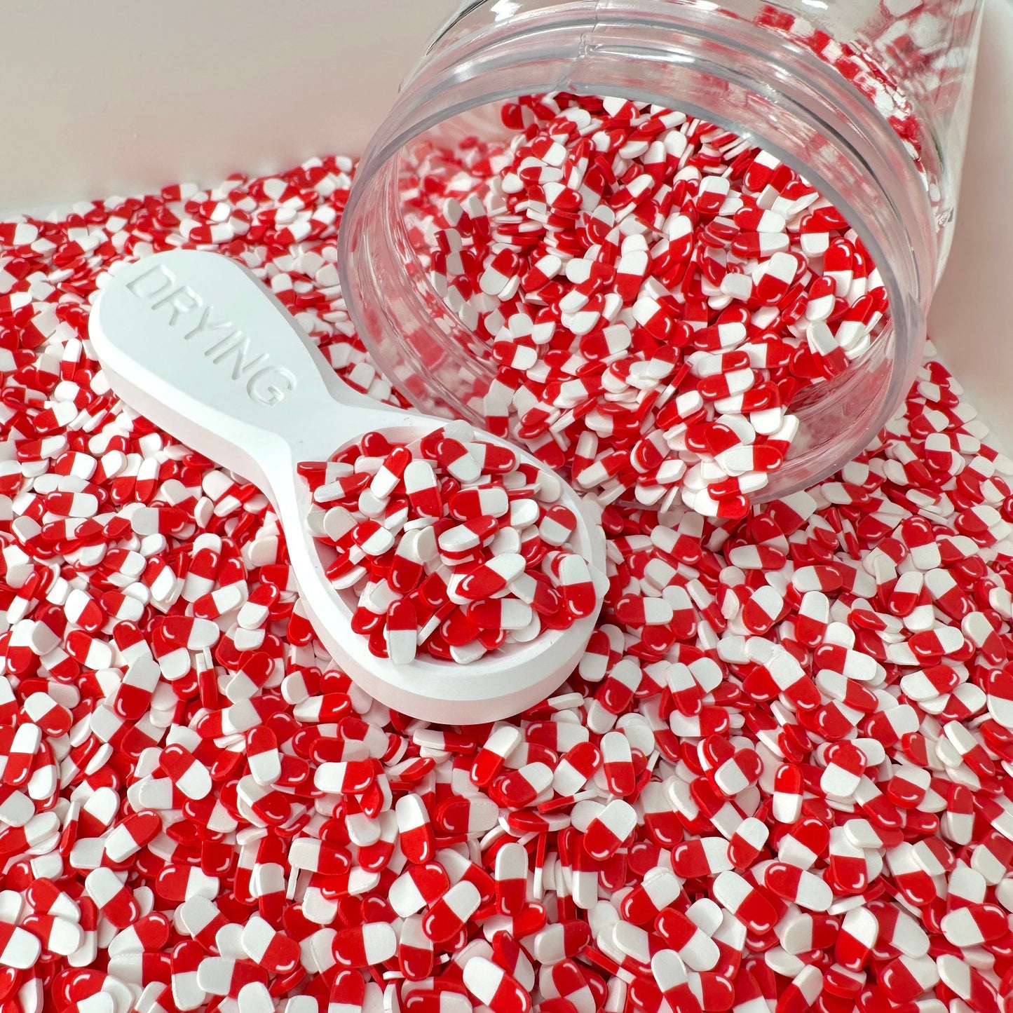 FAKE 5MM/10MM Pastel Red Pill, Medical Field Theme Polymer Clay Sprinkle (NOT EDIBLE) D13-01/10