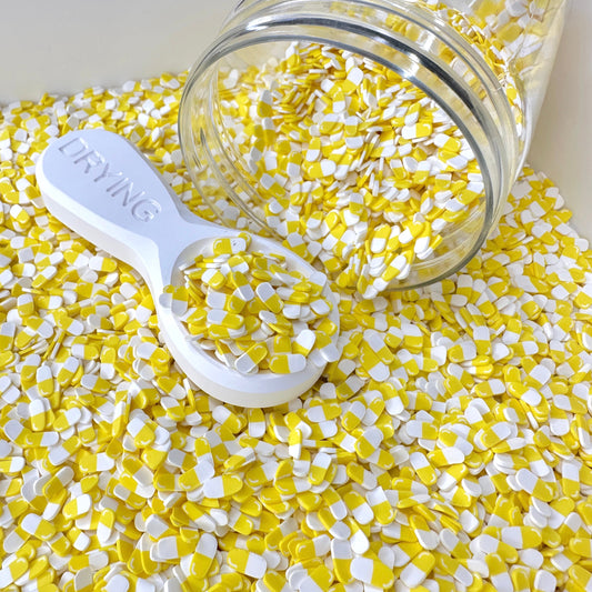 FAKE 5MM/10MM Pastel Yellow Pill, Medical Field Theme Polymer Clay Sprinkle (NOT EDIBLE) D13-03/12