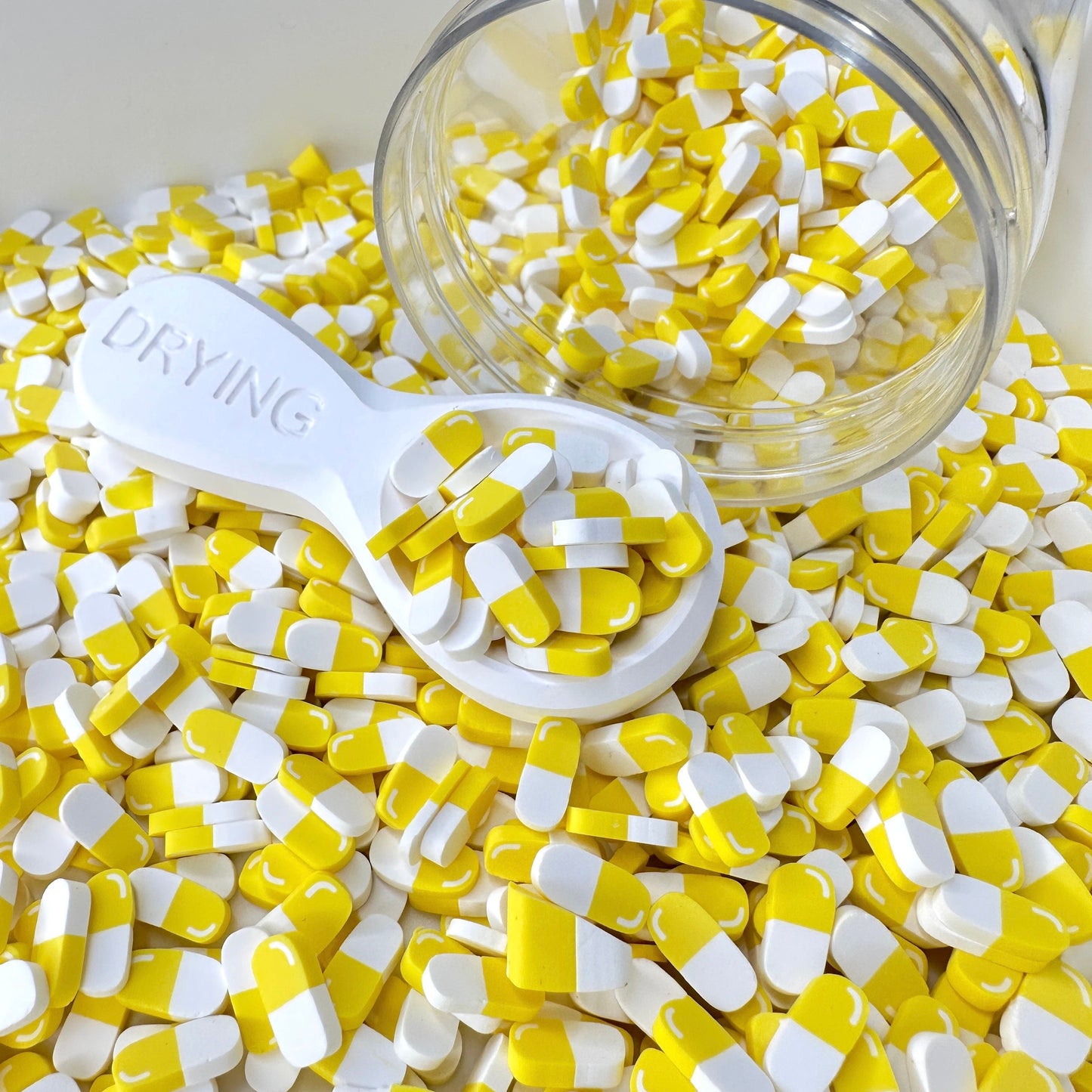 FAKE 5MM/10MM Pastel Yellow Pill, Medical Field Theme Polymer Clay Sprinkle (NOT EDIBLE) D13-03/12