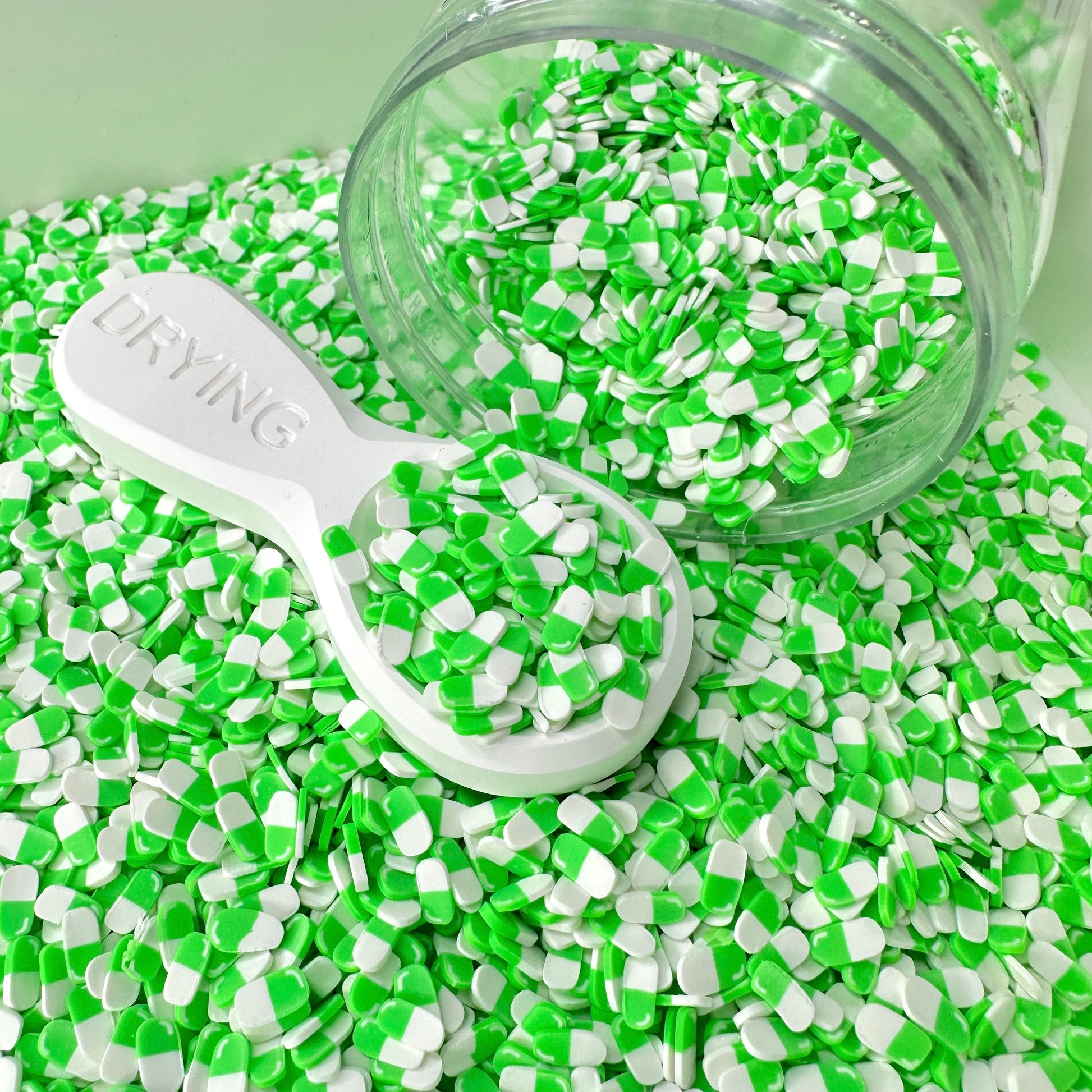 FAKE 5MM/10MM Pastel Green Pill, Medical Field Theme Polymer Clay Sprinkle (NOT EDIBLE) D13-04/13