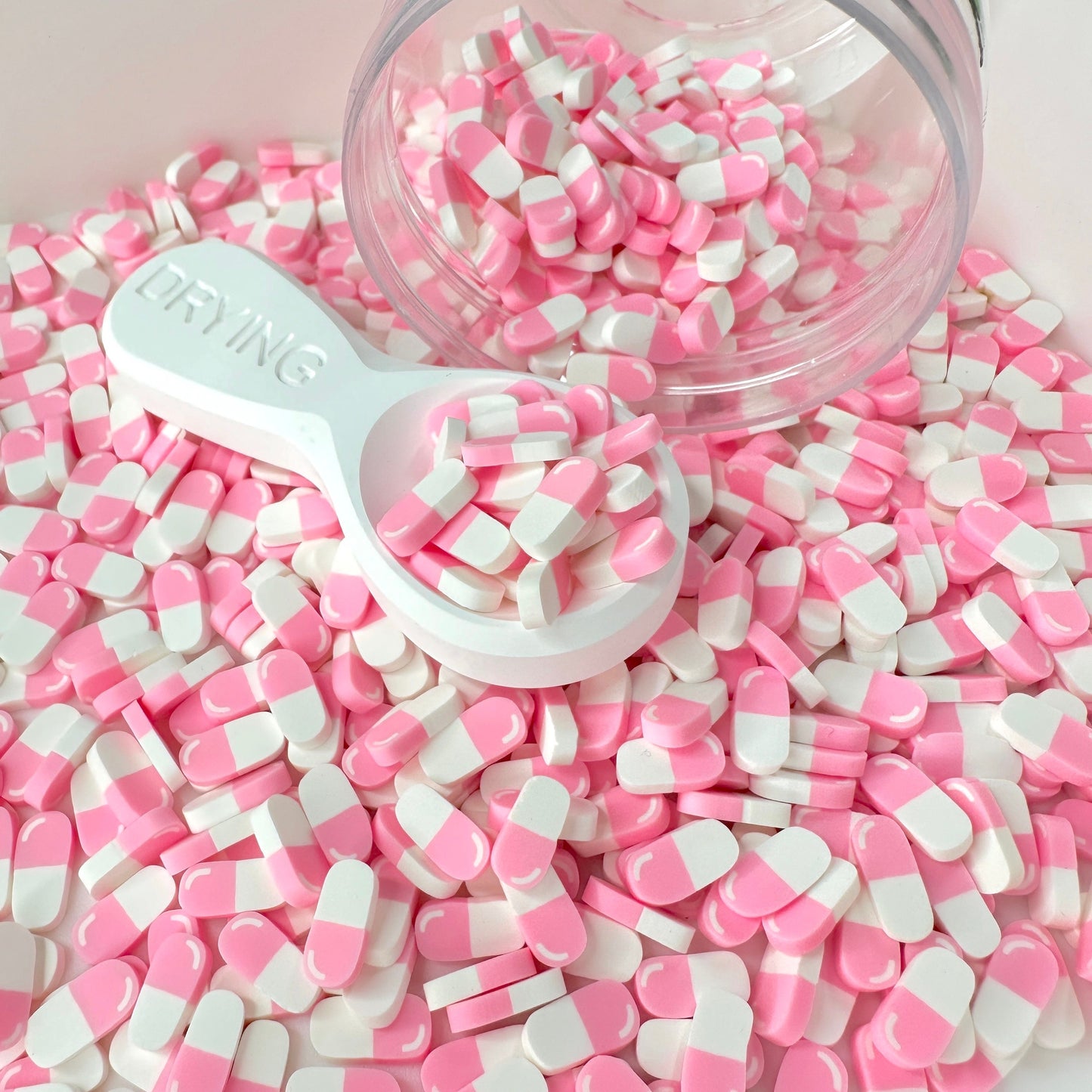 FAKE 5MM/10MM Pastel Pink Pill, Medical Field Theme Polymer Clay Sprinkle (NOT EDIBLE) D13-08/17