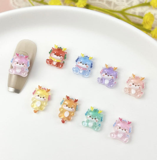 10MM x 10MM Colorful Dragons 3D Nail Art Charms, Decoden, DIY Supplies, Mini Cabochon