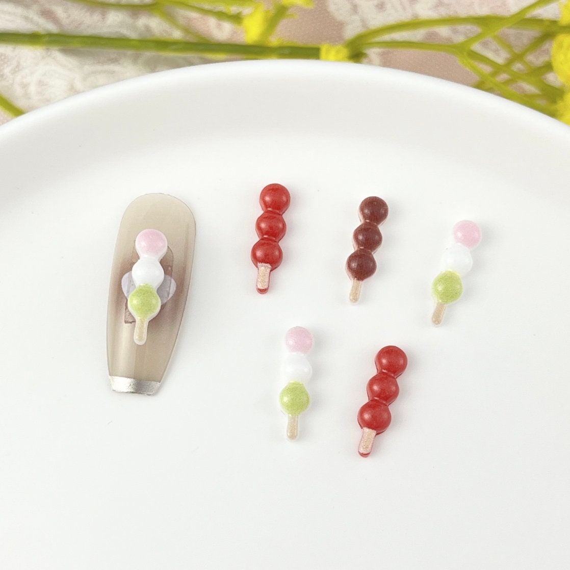 15MM x 4MM Red, Wine Red, Mixed Dango Themed 3D Nail Art Charms, Decoden, DIY Supplies, Mini Cabochon